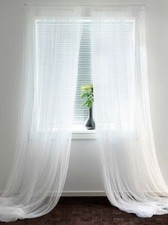Solid White Sheer Window Curtain Voil In ALL Sizes - NEW ARRIVAL SALE!!! Sheer Curtain price