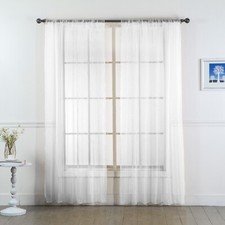 Set of (Two) 2 Sheer Curtain Panels  - Window Panels in Many Sizes and Colors Sheer Curtain price