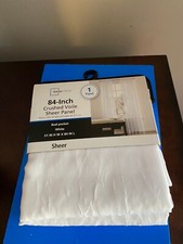 BRAND NEW MAINSTAYS SINGLE PANEL 84 INCH SHEER CRUSHED VOILE CURTAIN WHITE Sheer Curtain price