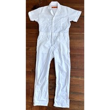 White Red Kap Jumpsuit Mechanic Painter Artist Workwear Golf Caddie Men's Medium Men's Jumpsuit price