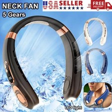 5-Speed Portable Hanging Neck Fan USB Rechargeable Bladeless W/ Cold Plate USA Fans price