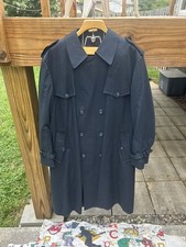 Vintage Christian Dior Monsieur Black Trench Coat 46L Men's Lined Belted Classic Men's Trench Coat price