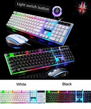 RGB Gaming Keyboard Mouse Set USB Wired Rainbow LED Backlit for PC Laptop PS5 Xb Keyboard - Mouse price