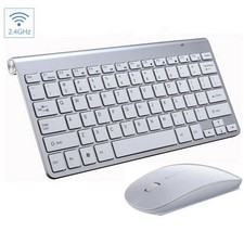 Mini Wireless Keyboard Mouse Set Silver 2.4G Waterproof For Mac Apple PC Laptop Keyboard - Mouse price