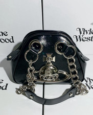 Vivienne Westwood Big Orb 2Chain Strap Black Leather Shoulder Bag Japan Unisex Messenger Bag price