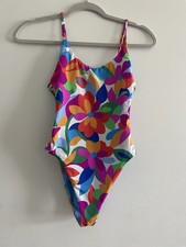 Hurley Floral Reversible One-Piece Swimsuit - High Cut S Modest Swimwear price