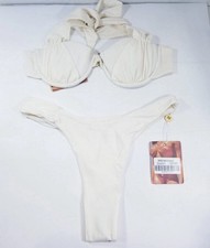 Oh Polly Swim Set Small Bikini Tom Cream Top Bottom Modest Swimwear price