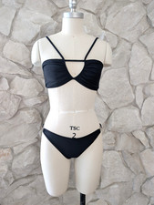 1990s Vintage Bebe Black Two Piece Bikini Set Swim Swimsuit Modest Swimwear price