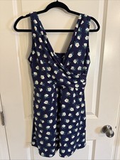 Lands' End Draper James Sz 14 Blue Floral Swim Dress Modest Soft Cup Rare Modest Swimwear price