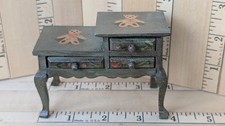 VTG New Russ Green Painted 3 Drawer Step Down Table Dresser Bear Design On Top Baby Room Dresser price