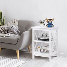 24" End Table Sofa Side End Storage Display Shelf Organizer 2 Tiers Tables Home Sofa Side Table price