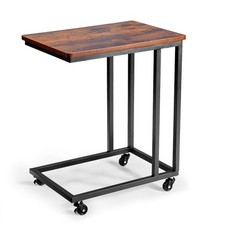 Uimoso C-Shaped Side Table with Metal Frame and Rolling Wheels for Sofa or Bed Sofa Side Table price