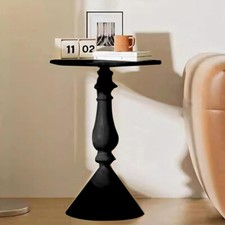 Metal Small End Table Vintage Matte Black Round Side Table Nightstand Bedside Sofa Side Table price