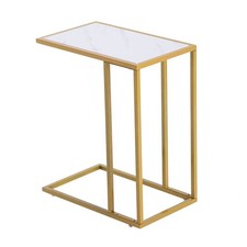 C-Shaped Marble Top Coffee Tray Sofa Side End Table Ottoman Couch Console Table Sofa Side Table price