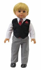Vest Shirt Pants & Tie School Uniform fit 18" American Girl Size Boy Doll Girls' Undershirt price