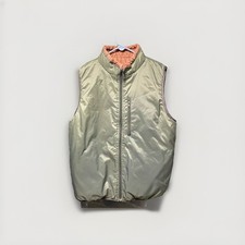 Fu Da Sport Reversible Insulated Puffer Vest Sage Green and Orange Girls Medium Girls' Undershirt price