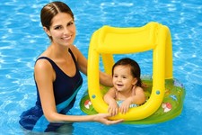 Kids Stuff Baby Float Inflatable Swim Ring w/ Sunshade Ages 1+ NEW Baby Sunshade price
