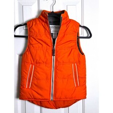 Carters Boys Orange Puffer Vest Quilted Full Zip Fleece Lined Size 5 036-L Boys' Vest price