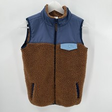 Carters Vest Boys 12 Sherpa Brown Blue Full Zip Layer Preppy Warm Winter Cabin Boys' Vest price