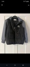 CK Calvin Klein Youth Boys Vest Coat/ Size Medium Black and Gray Zip Up Pockets Boys' Vest price