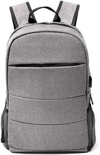 New Large Grey Business Laptop Waterproof Backpack Travel College School Bag School Bag price