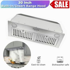 600CFM 30inch Built-In/Insert Range Hood Kitchen Vent LEDs Light Stainless Steel Built-in Range Hoods price