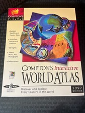 1997 Edition of Compton's Interactive World Atlas, a PC CD-ROM BIG BOX Atlas & Map Software price