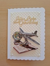 3D-Grusskarte °Flugzeug Globus Tagebuch° Zum Geburtstag 🎂Reisen Handarbeit NEU Karten & Globen price