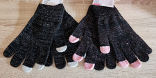 2 Paar Damen Handschuhe Fingerhandschuhe  mit Glitzerfäden  NEU Damen-Handschuhe price