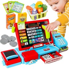Kinder Registrierkasse Spielzeug mit Scanner Taschenrechner Musik und Lichtern Registrierkasse price