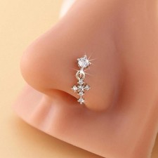 Dangle Nose Rings For Women Cross Nose Piercing Jewelry L Shape Nose Studs Nose Stud price