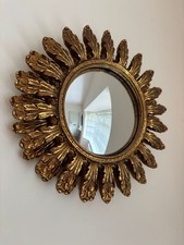 Konvex Sunburst Wandspiegel Gold Metallic Deko Klein Rund Sonne Wohndeko Framed Spiegel price
