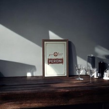 Peroni Bier traditioneller Stil kleiner Spiegel mit Holzrahmen | Kneipenspiegel 33x23 cm Framed Spiegel price