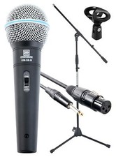 DJ PA Gesangs Live Mikrofon Set Mikrophon Ständer Klinke Mikro Kabel Mic Klemme DJ Set price