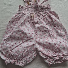 Baby Bluse Cargo weiß/rosa gemustert Gr. 6-9 Monate Baumwolle elastischer Bund Baby-Bluse price