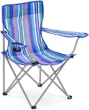 Faltbarer Camping Liegestuhl Garten Outdoor Picknick & Sitz Getränkehalter Reise Blau Folding Chair price