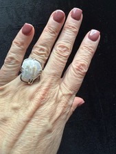 Großer Barock Süßwasser Perlen Ring Sterling JTV 925 DK Statement Ring Gr. 7 Pearl Ring price