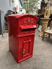 GR Postkasten Briefbriefkasten Gusseisen Post Scheune Top King George ROT Mailbox price