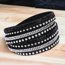 Double Wrap Slake Armband aus Swarovski Elements auf Wildlederimitat 6 Farben Swarovski Bracelet price