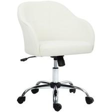 HOMCOM Schminktischstuhl für Schreibtisch, höhenverstellbar, Rollen, creme Büro-Chair price