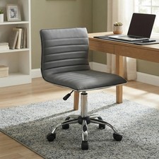 Armloser Bürostuhl dunkelgrau Kunstleder drehbar höhenverstellbar Metallgestell Büro-Chair price