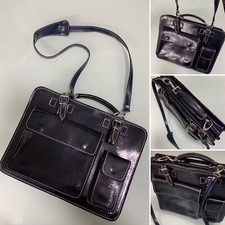 Handgefertigte dicke robuste marineblaue Boho-Ledertasche Schulter Aktentasche Laptoptasche Damen-Briefcase price