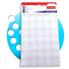 350 TANEX Label Etiketten rund Punkte Makierungspunkte weiß 131 1,9 cm Label price