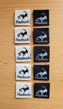 10 Stoff Label *Handmade* Stoffetiketten* schwarz/weiß Katzen DIY Nähen (K5) Label price
