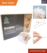 600 biologisch abbaubare Wattestäbchen - hypoallergene Bambusstäbchen mit Holzgriffen Baby-Cotton Swabs price