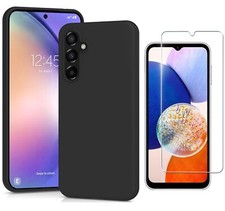 Handyhülle für Samsung A14 A54 A34 A13 Schwarz Slim Cover & Glas Displayschutz Mobile Phone Screen Protector price