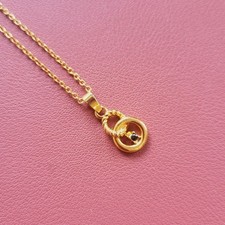 Goldfarbene Halskette Kette mit Anhänger gebraucht volle Länge 44 cm Gold Necklace price