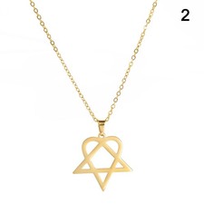 Classic simple Heartagram Star Heart Stainless Steel Pendant Necklace jewelry Gold Necklace price