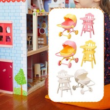 1:12 Miniatur Hochstuhl und Kinderwagen Foto Requisite Szene Mini Hochstuhl Spielzeug für High Chair Toy price