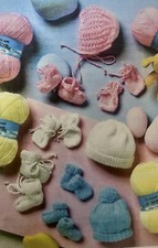 Baby Strickmuster Mützen, Haube, Handschuhe & Stiefel in 4-lagig passend für Prem-1 Jahr C57 Jungen-Babybooties price